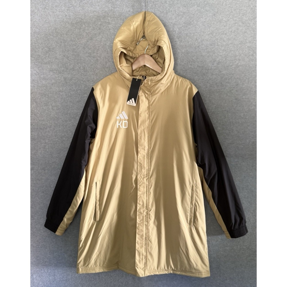Adidas Custom KD Parka Coat Football Soccer Jacket Beige Men's Large Wind.RDY